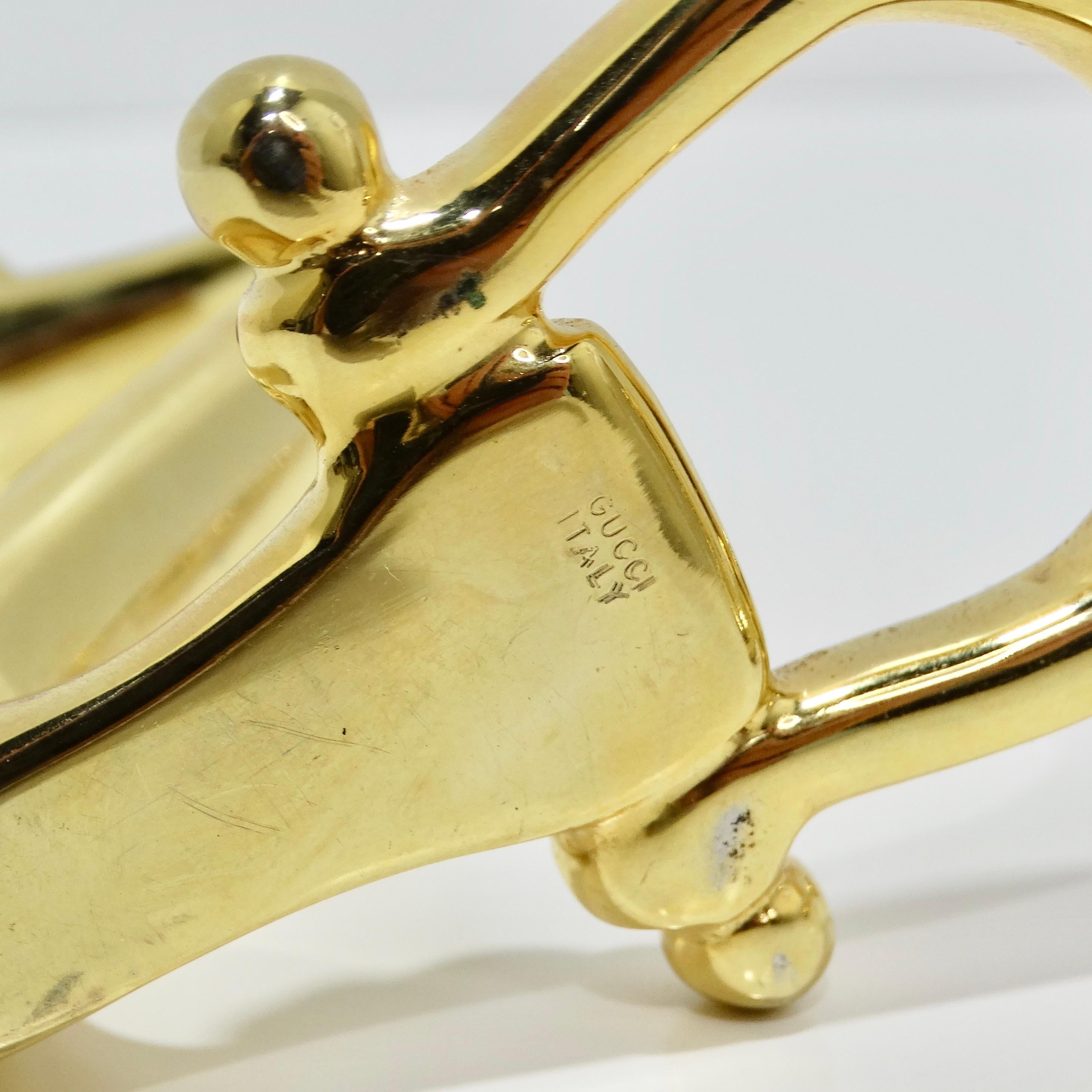 Gucci 1980s Brass Horse Bit Candle Holders For Sale 4