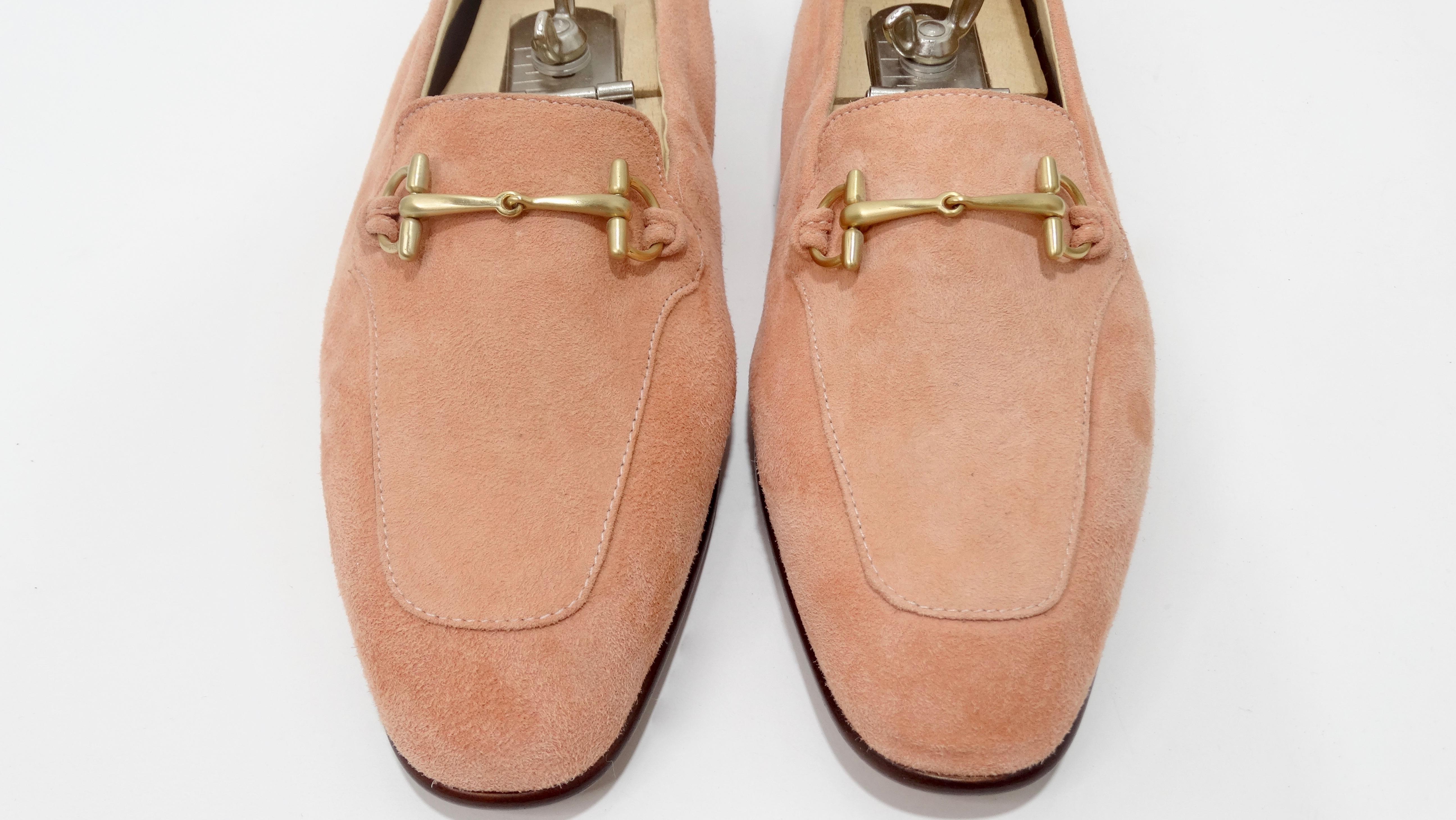 pink suede loafers