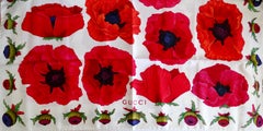Gucci 1980s Poppy Silk Scarf