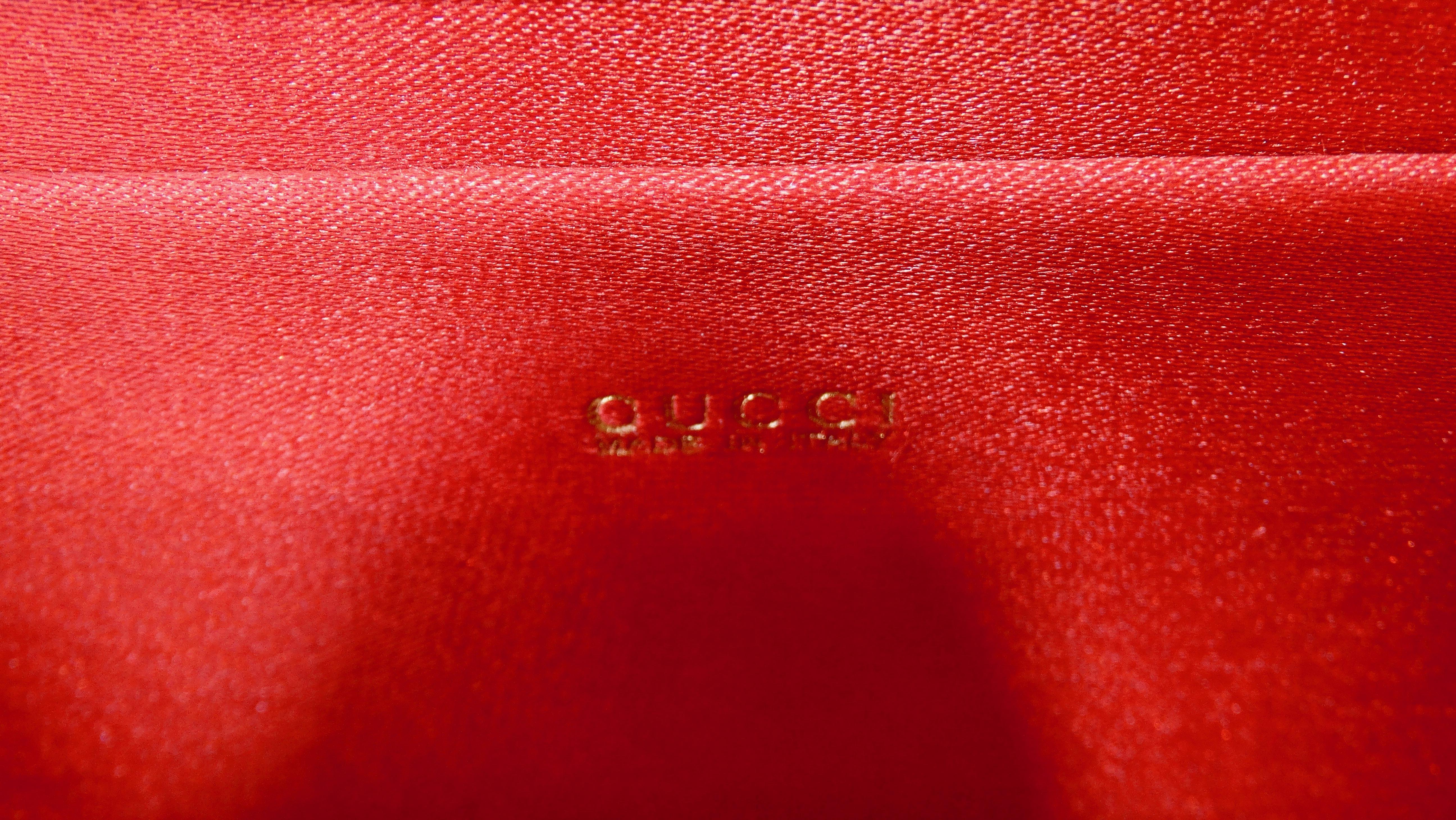 Gucci 1980s Red Satin Clutch 6