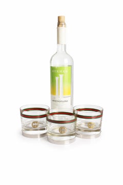 Gucci 1980s Vintage Crystal Cocktail Glasses Set with Silver Bases