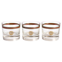 Gucci 1980s Vintage Crystal Cocktail Glasses Set with Silver Bases