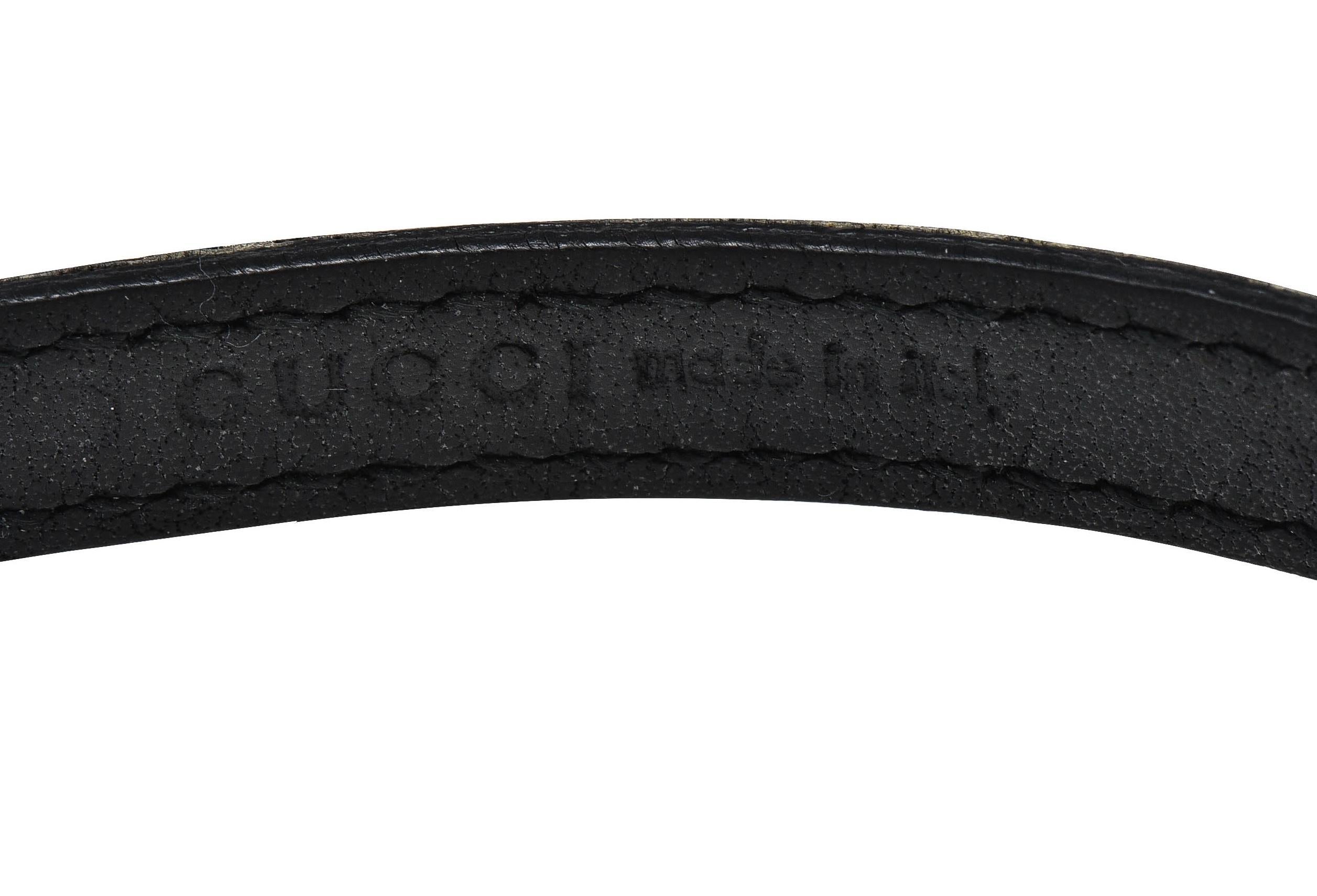 Gucci, bracelet à bascule vintage en or jaune 18 carats et cuir imbriqué G, années 1990 en vente 4