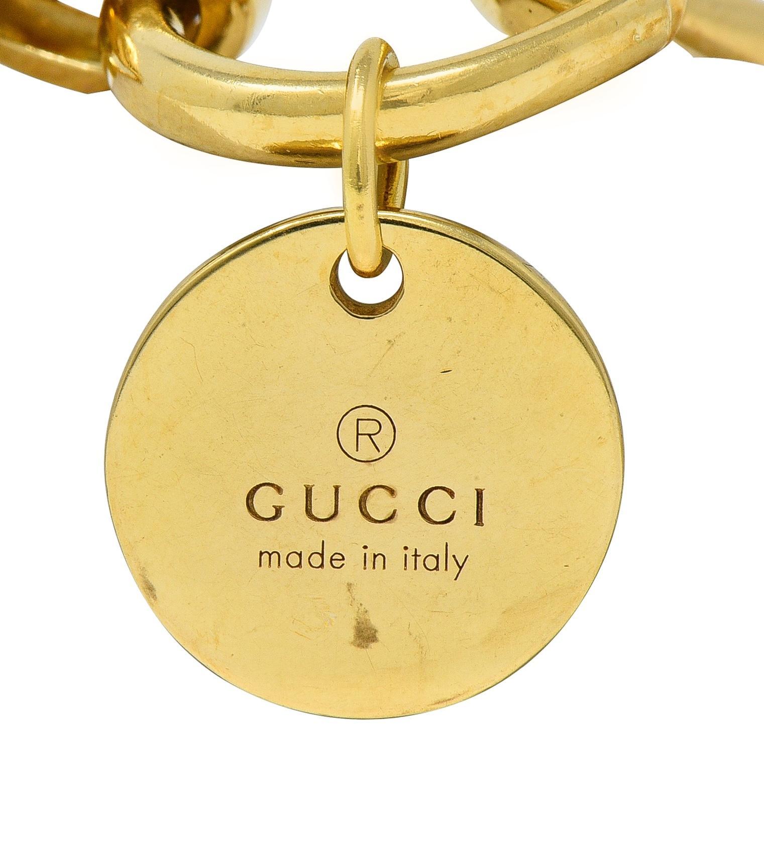 Gucci 1990's 18 Karat Yellow Gold Vintage Horsebit 36 IN Long Chain Necklace For Sale 2