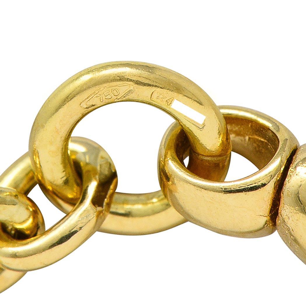 Gucci 1990's 18 Karat Yellow Gold Vintage Horsebit 36 IN Long Chain Necklace For Sale 3