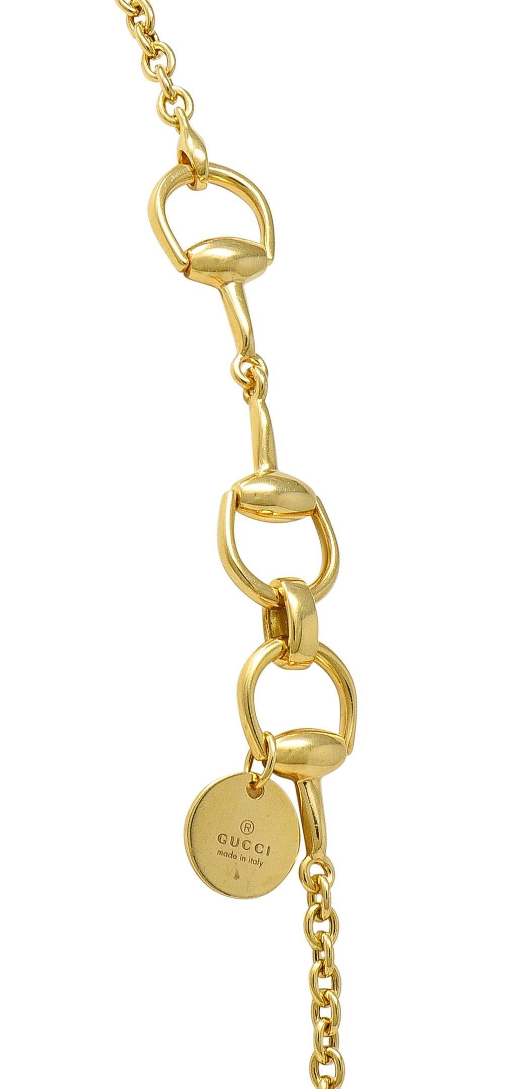 Gucci 1990's 18 Karat Yellow Gold Vintage Horsebit 36 IN Long Chain Necklace For Sale 4