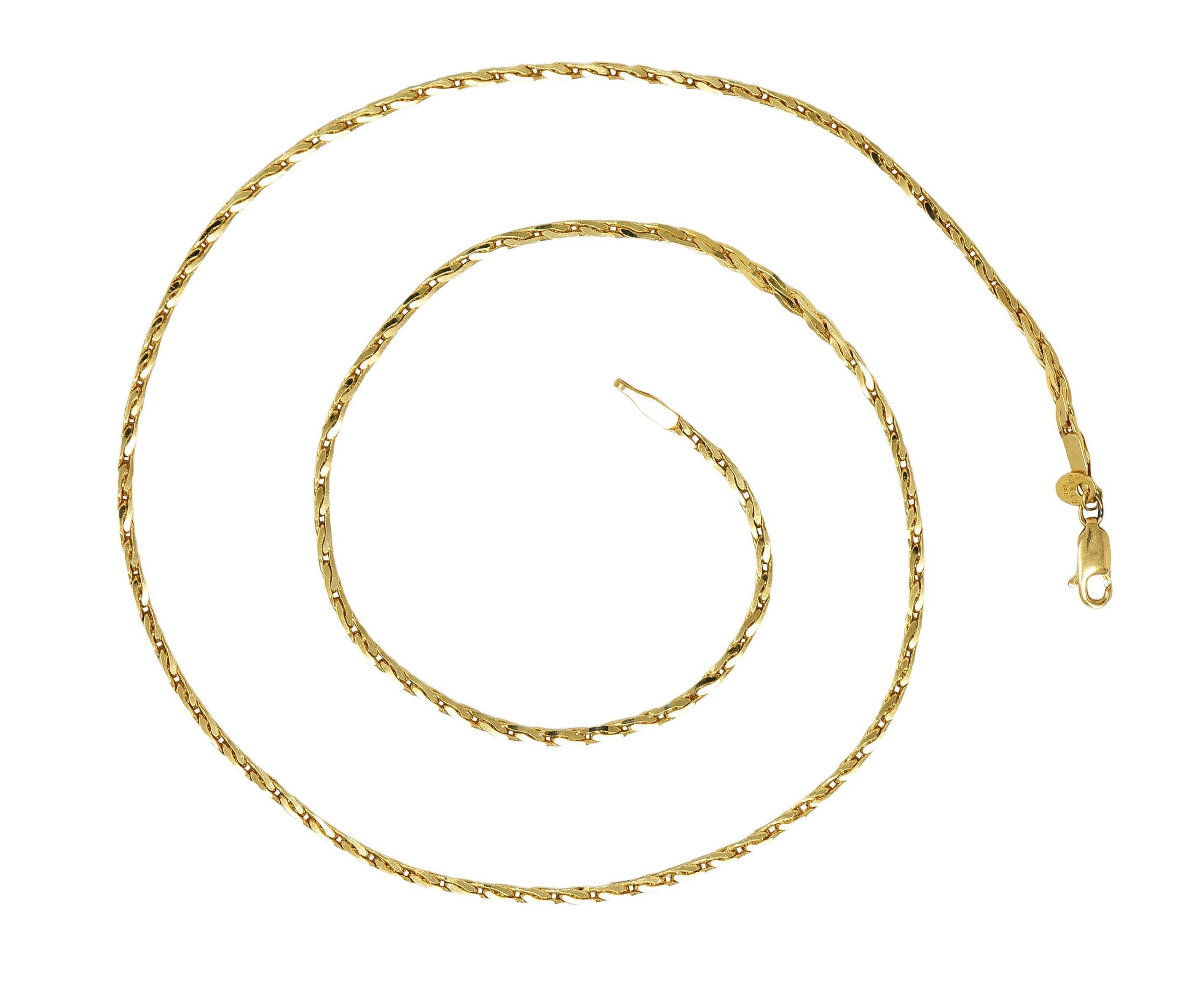 Gucci 1990's 18 Karat Yellow Gold Vintage Unisex Chain Necklace In Excellent Condition For Sale In Philadelphia, PA