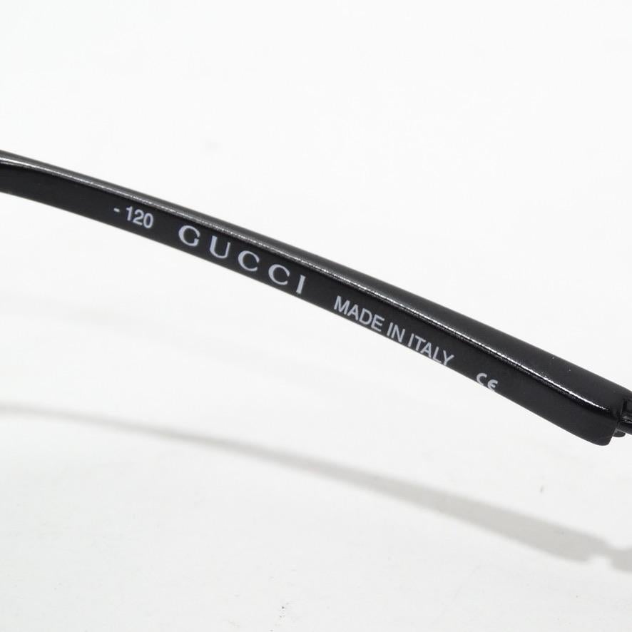 Gucci 1990s Black/Green Lense Sunglasses For Sale 4