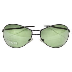 Retro Gucci 1990s Black/Green Lense Sunglasses