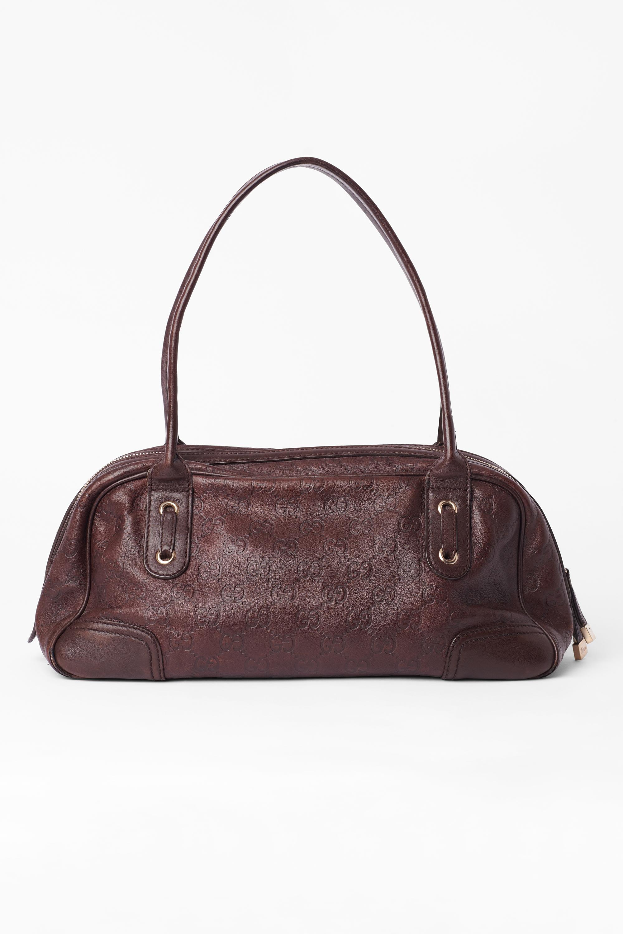Black Gucci 1990’s Brown GG Boston Bag