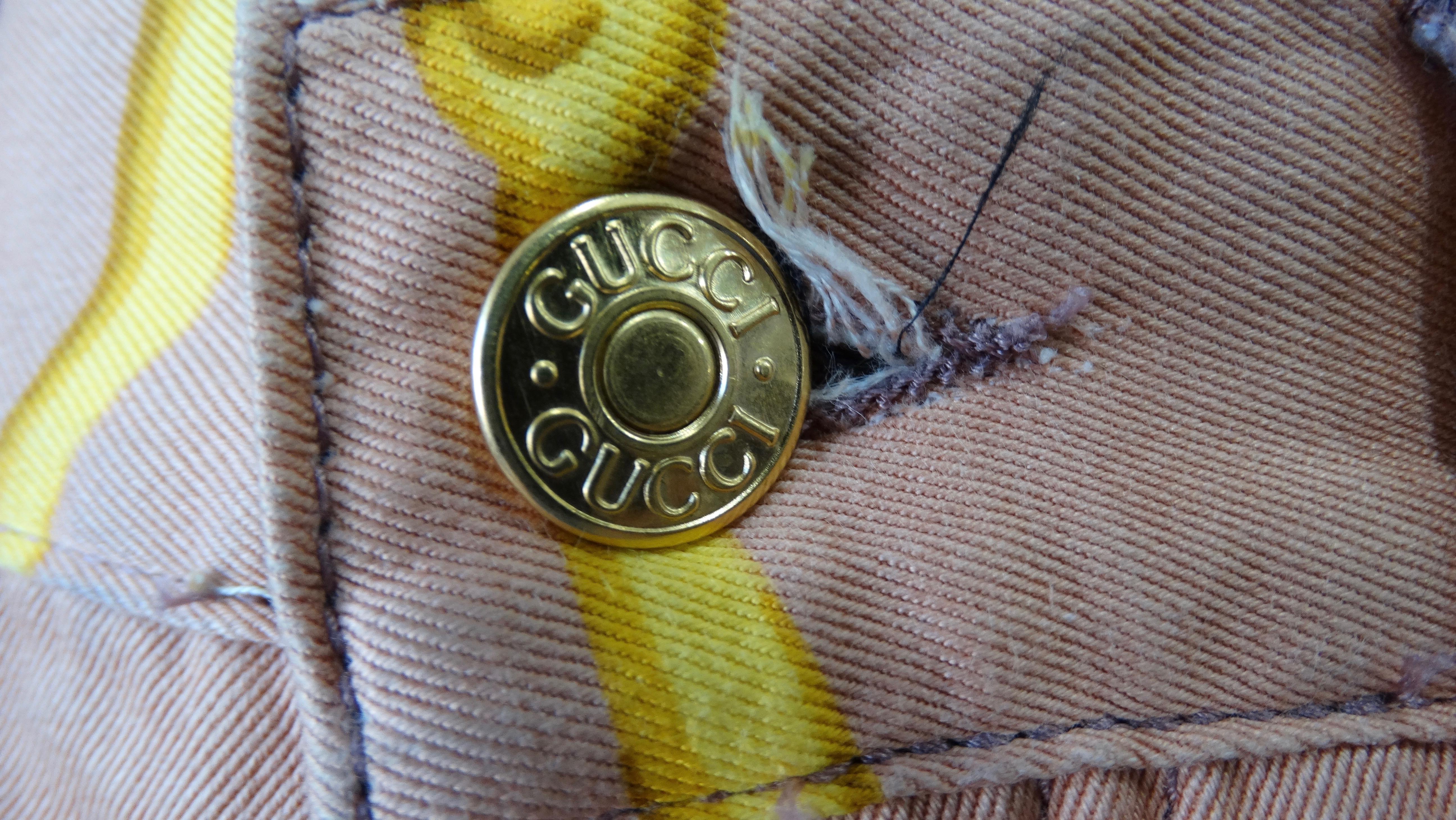 Brown Gucci 1990s Horse Bit High Waisted Coral Jeans For Sale