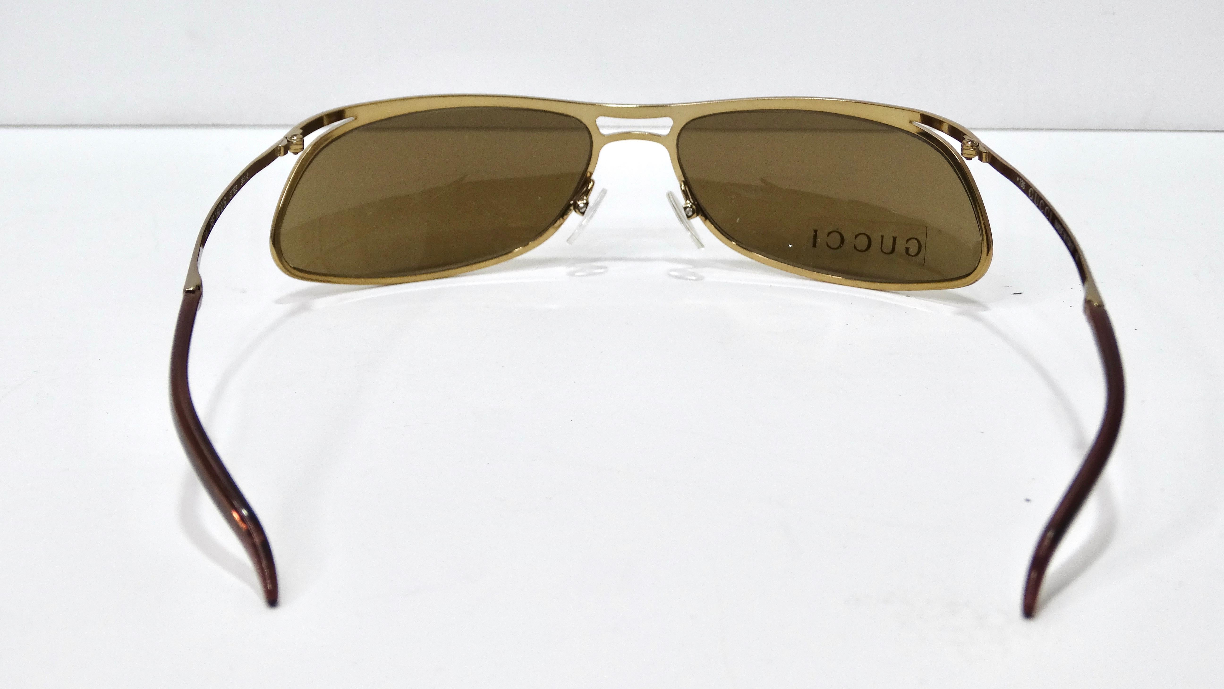 Gucci 1990's seltene ovale Sonnenbrille im Zustand „Hervorragend“ im Angebot in Scottsdale, AZ