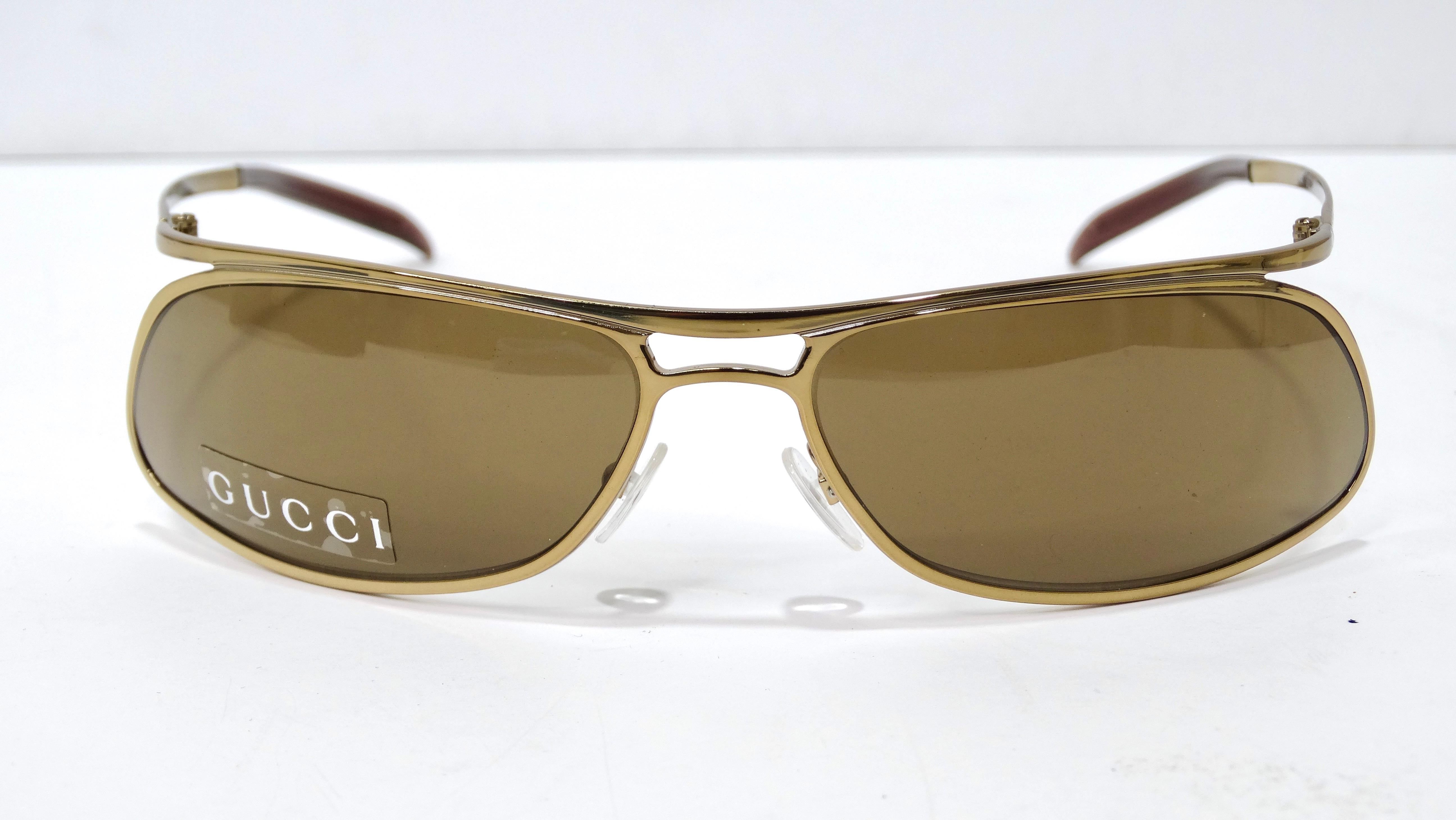 Lunettes de soleil ovales rares Gucci 1990's en vente 1