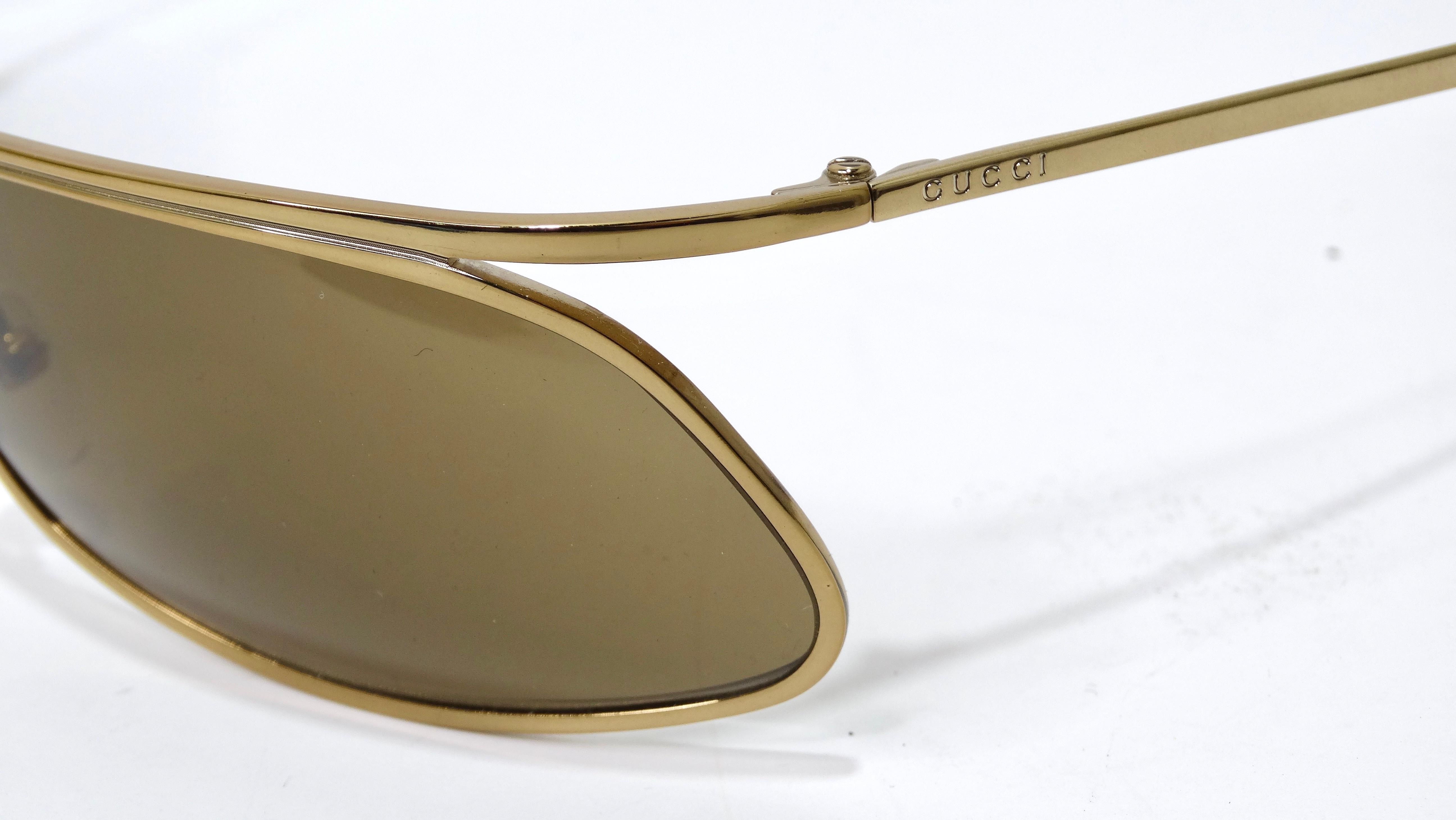 Gucci 1990's Rare Oval Sunglasses For Sale 2