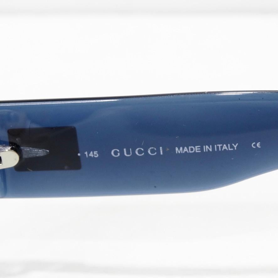 Gucci 1990s Sunglasses Blue In New Condition For Sale In Scottsdale, AZ