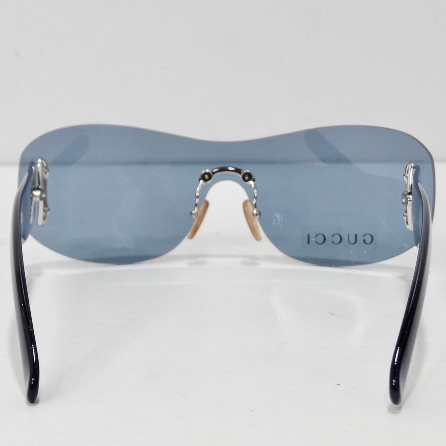 Gucci 1990er Sonnenbrille Blau für Damen oder Herren im Angebot
