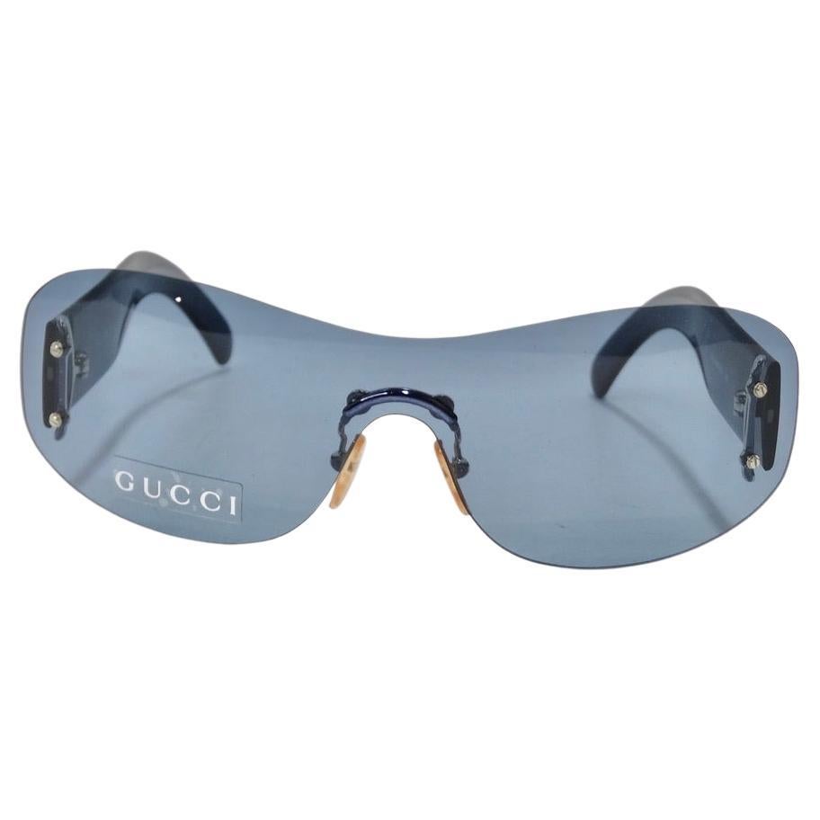 Gucci 1990er Sonnenbrille Blau im Angebot