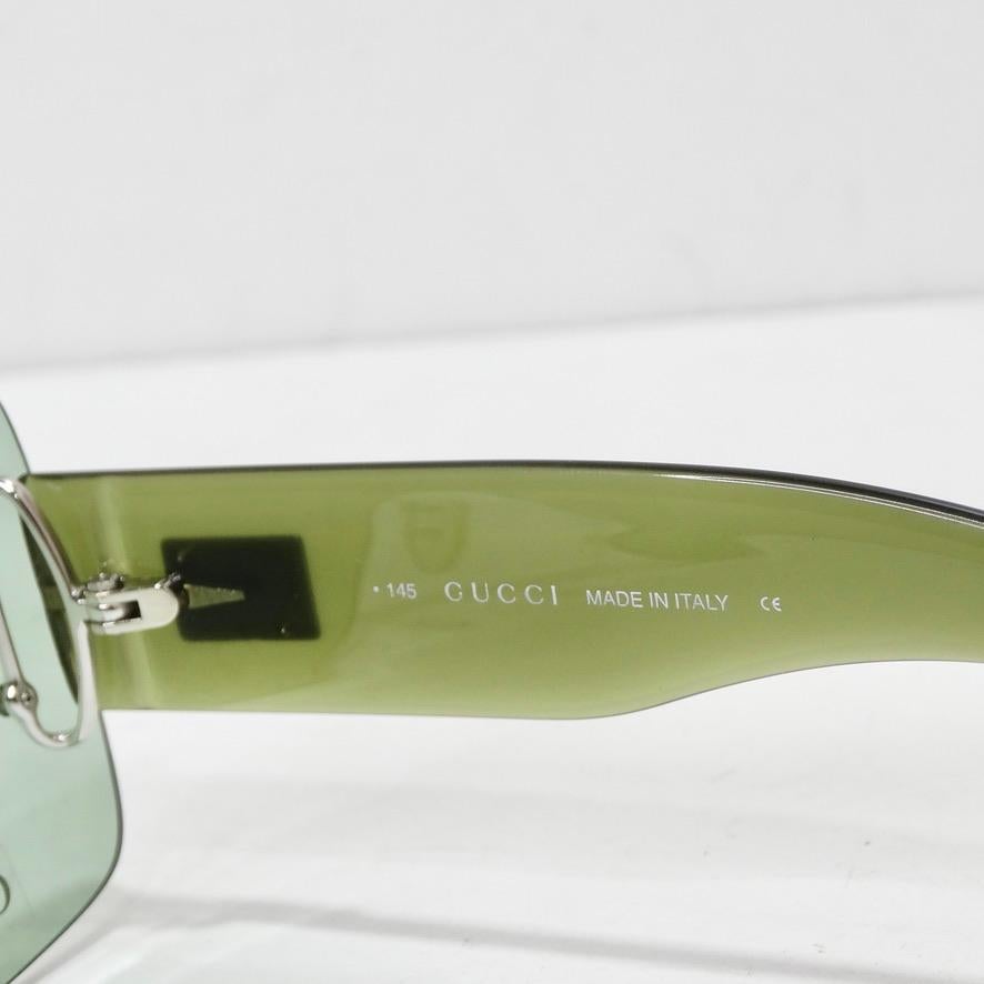 Gucci 1990er Sonnenbrille Grün im Zustand „Neu“ im Angebot in Scottsdale, AZ
