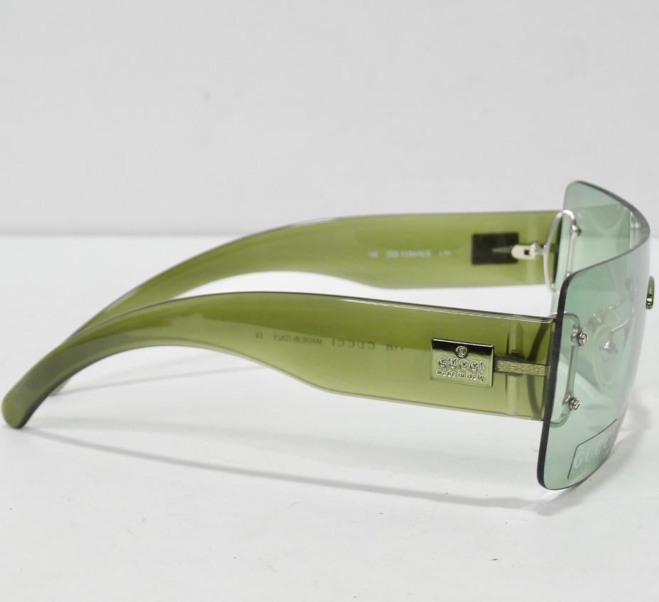 Gucci 1990er Sonnenbrille Grün im Angebot 1