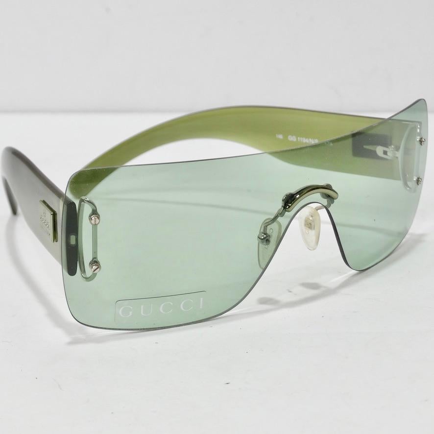 Gucci 1990s Sunglasses Green For Sale 4