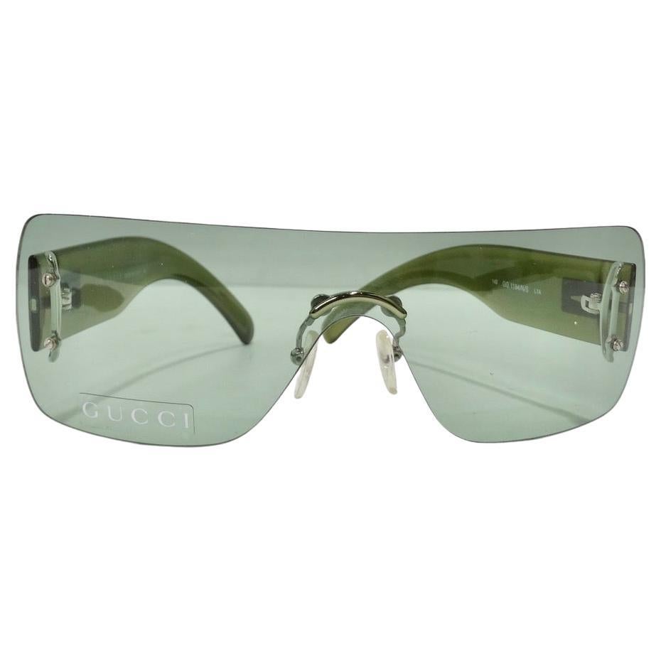 Gucci 1990er Sonnenbrille Grün im Angebot