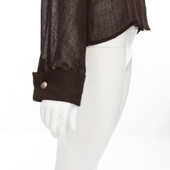 GUCCI 1995 Vintage brown sheer wool GG button cuff jacket M