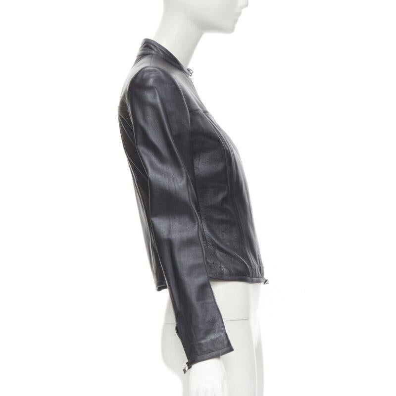 GUCCI 1996 Vintage Tom Ford black leather G logo buckle biker jacket IT40 S In Good Condition In Hong Kong, NT