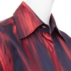 GUCCI 1997 Tom Ford Vintage orange black gradient striped shirt IT40 S