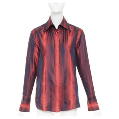 GUCCI 1997 Tom Ford Vintage orange black gradient striped shirt IT40 S