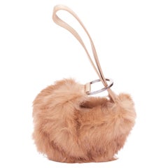 GUCCI 1997 Vintage Tom Ford metal ring loop through rabbit fur evening bag