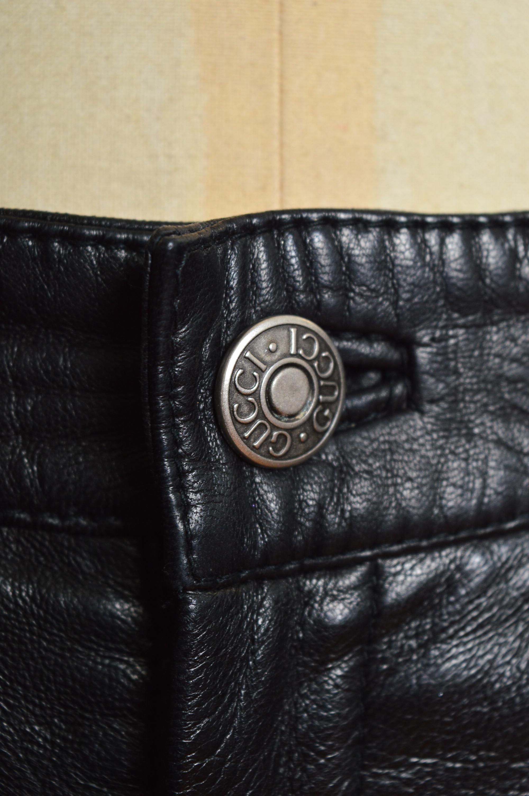 Women's GUCCI 1998 by Tom Ford Black butter soft lamb skin leather pants - Trousers For Sale