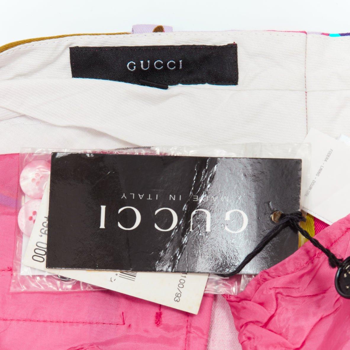 Gucci 1999 Tom Ford Vintage pantalon droit à fleurs tropicales roses IT40 S en vente 3