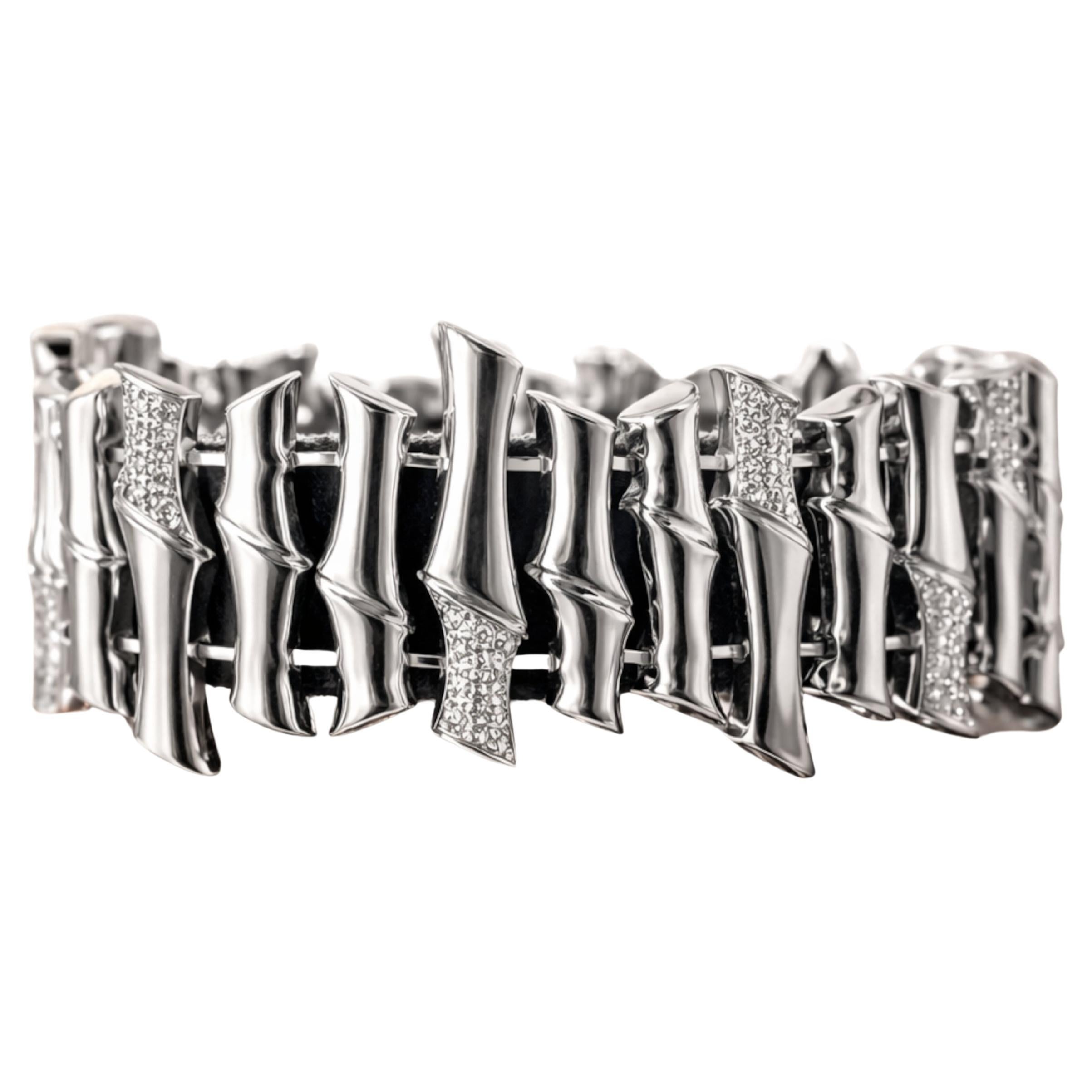 Bracciale Gucci con 2 carati di diamanti - Oro bianco 18 carati in vendita