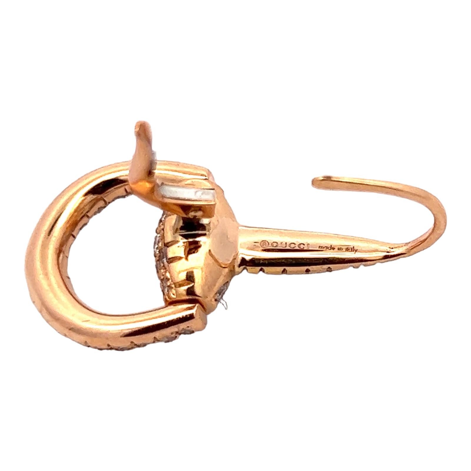 Donna Orecchini Gucci 2.00ctw Diamond Horsebit Drop Dangle in oro giallo 18 Karati