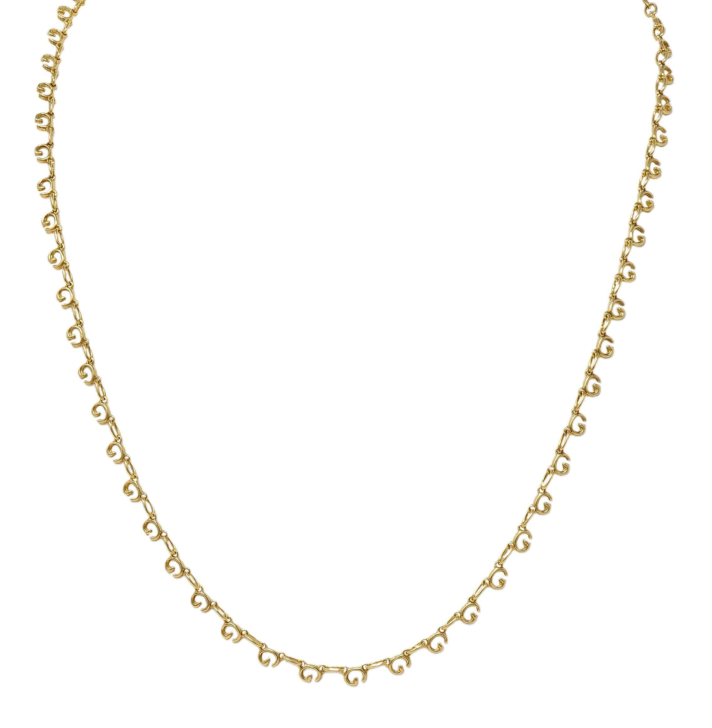 De las mujeres Collar de eslabones de cadena G de oro amarillo de 18 quilates de la década de 2000 de Gucci en venta