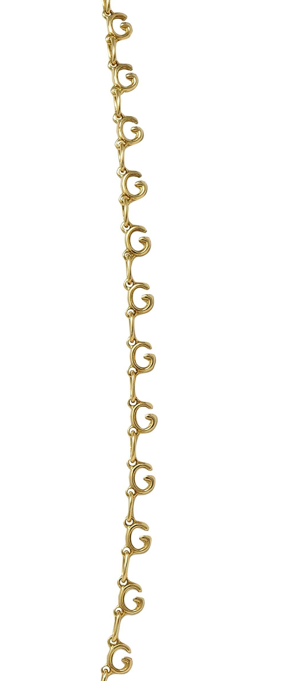 Collar de eslabones de cadena G de oro amarillo de 18 quilates de la década de 2000 de Gucci en venta 4
