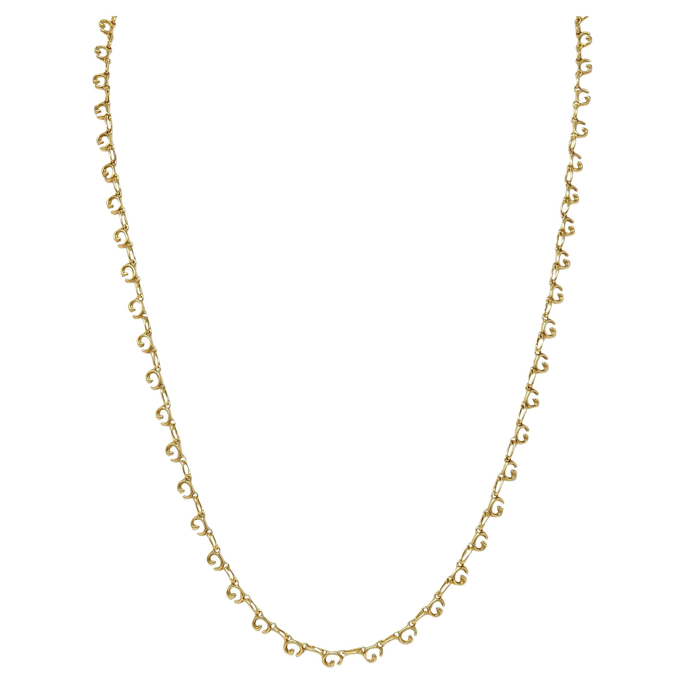 Collar de eslabones de cadena G de oro amarillo de 18 quilates de la década de 2000 de Gucci en venta