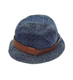 Gucci 2000s denim monogram bucket hat