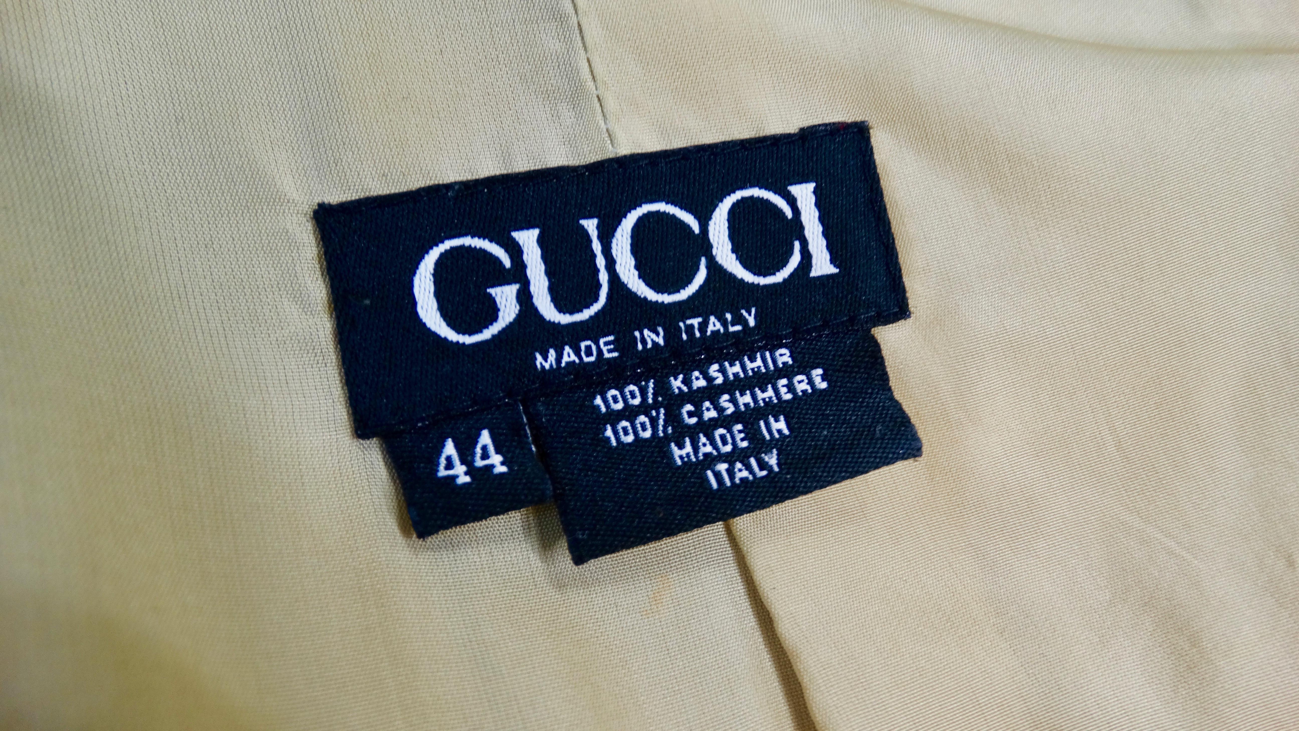 Gucci 2000s Sage Green Cashmere Blazer For Sale 2