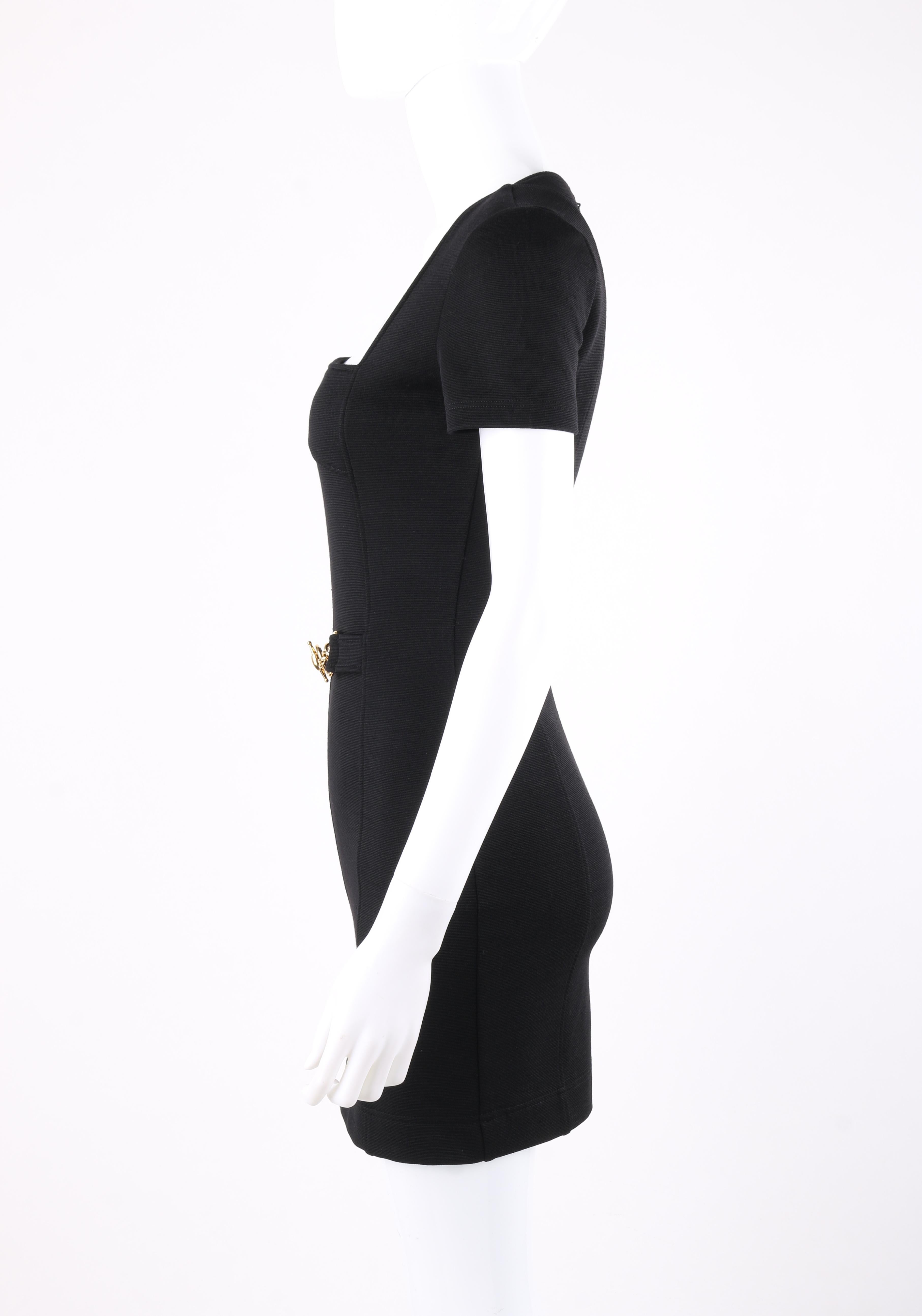 black dress with waist belt