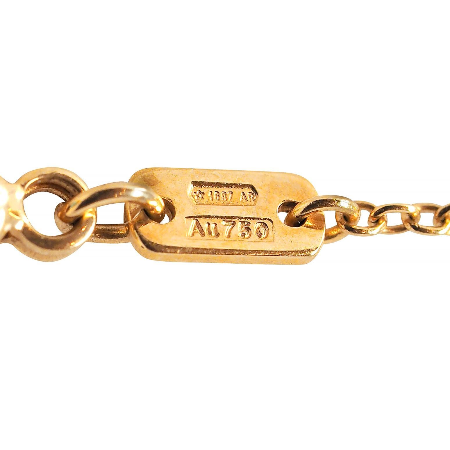 Gucci, collier chaîne GG Running Station en or jaune 18 carats avec topaze, années 2000 en vente 5