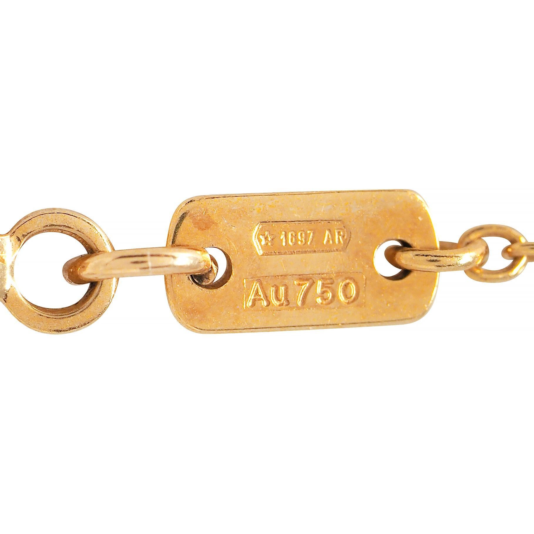 Gucci, collier chaîne GG Running Station en or jaune 18 carats avec topaze, années 2000 en vente 7