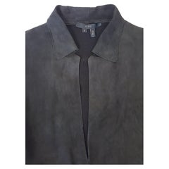Gucci Tom Ford 2001AwardYear DrapedSuede PlungingV-neck Collared Black Pullover
