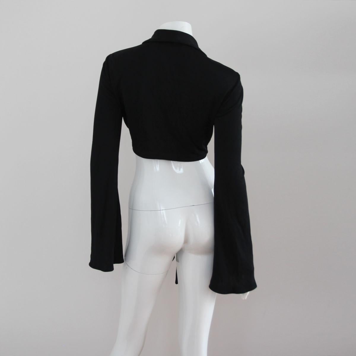 GUCCI 2003 Schwarze Kurzarm-Wickeljacke von Tom Ford im Zustand „Gut“ in Arnsberg, NW