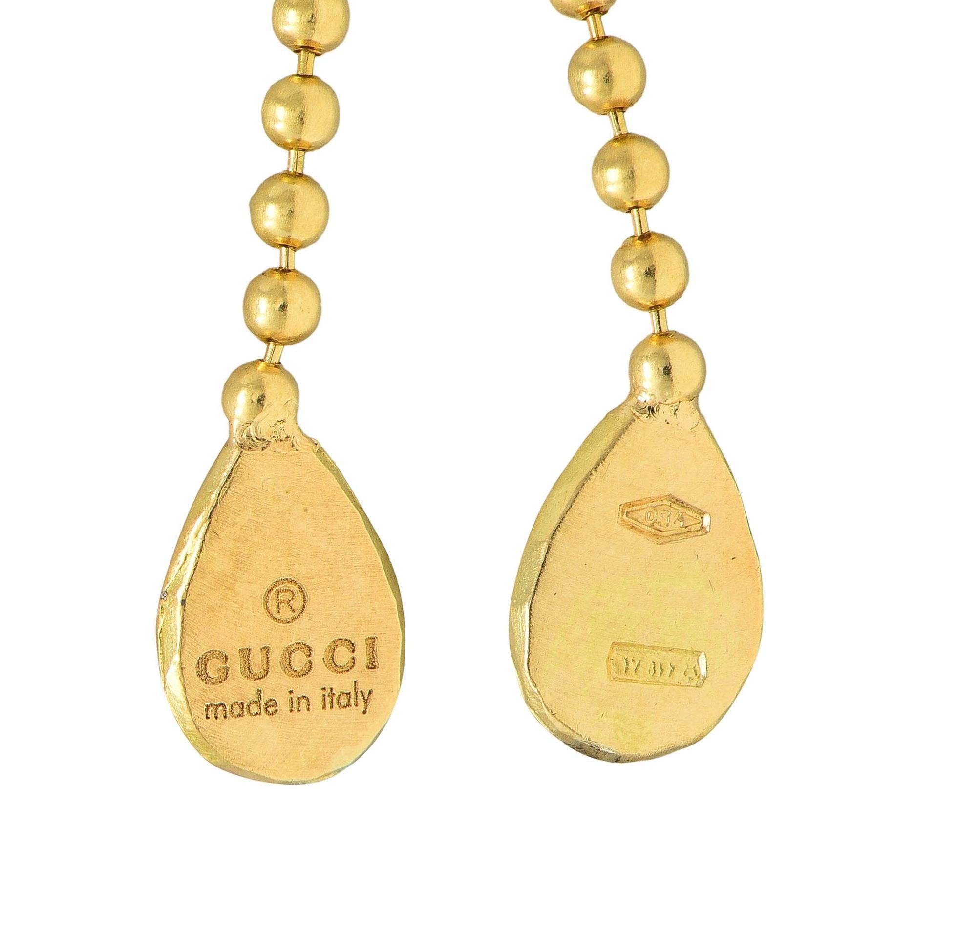 Gucci 2004 Crystal Quartz 18 Karat Yellow Gold Vintage Fringe Station Necklace 2
