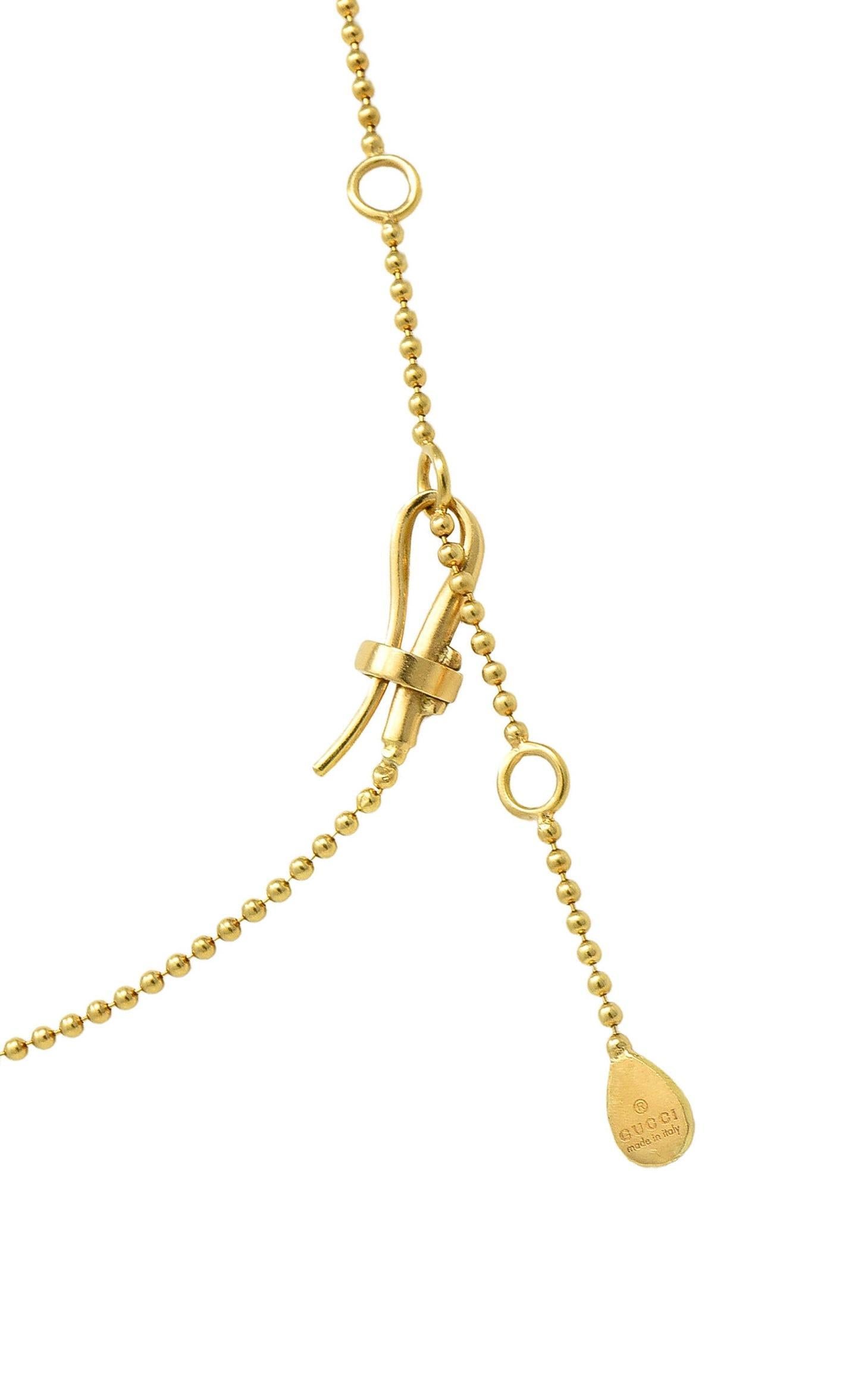 Gucci 2004 Crystal Quartz 18 Karat Yellow Gold Vintage Fringe Station Necklace 3