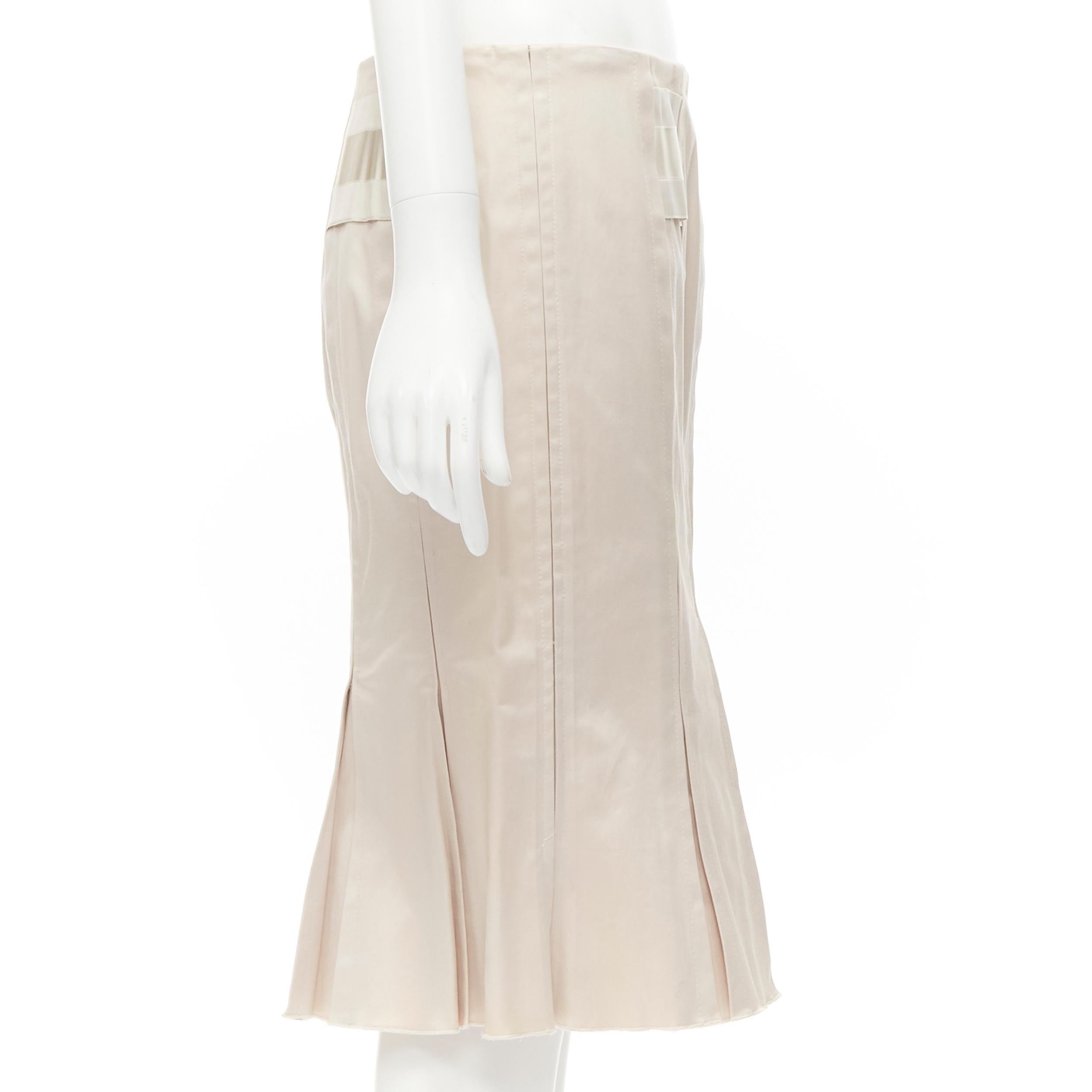 GUCCI 2004 Vintage Tom Ford web grosgrain panel constructed pleated skirt IT40 S In Good Condition In Hong Kong, NT