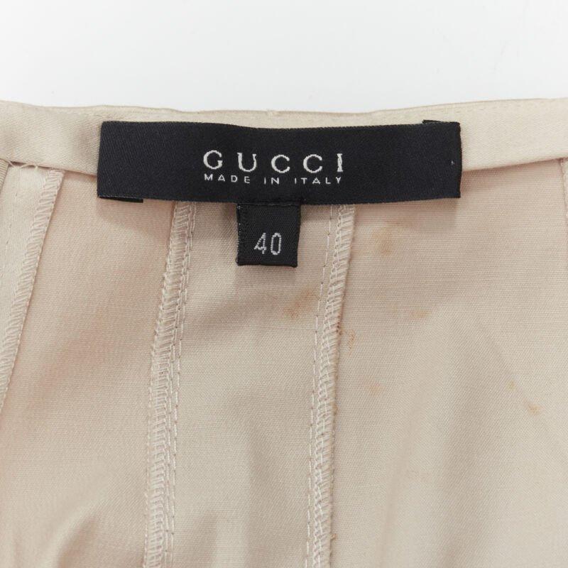 GUCCI 2004 Vintage Tom Ford falda plisada construida con paneles de grosgrain IT40 S 3