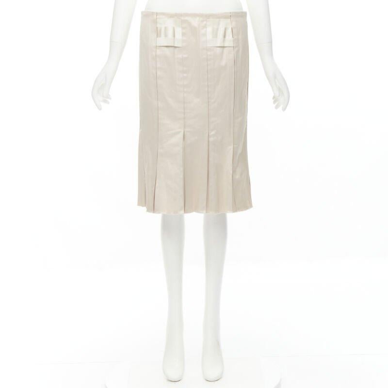 GUCCI 2004 Vintage Tom Ford falda plisada construida con paneles de grosgrain IT40 S 4
