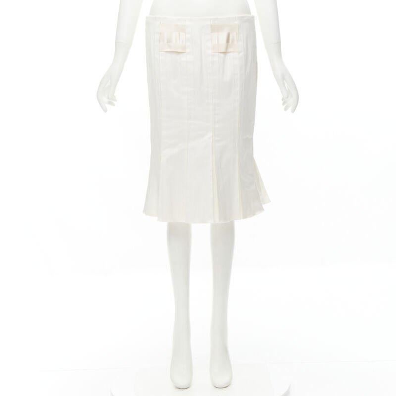 GUCCI 2004 Vintage Tom Ford Gonna a pieghe costruita con pannelli in gros-grain in vendita 5